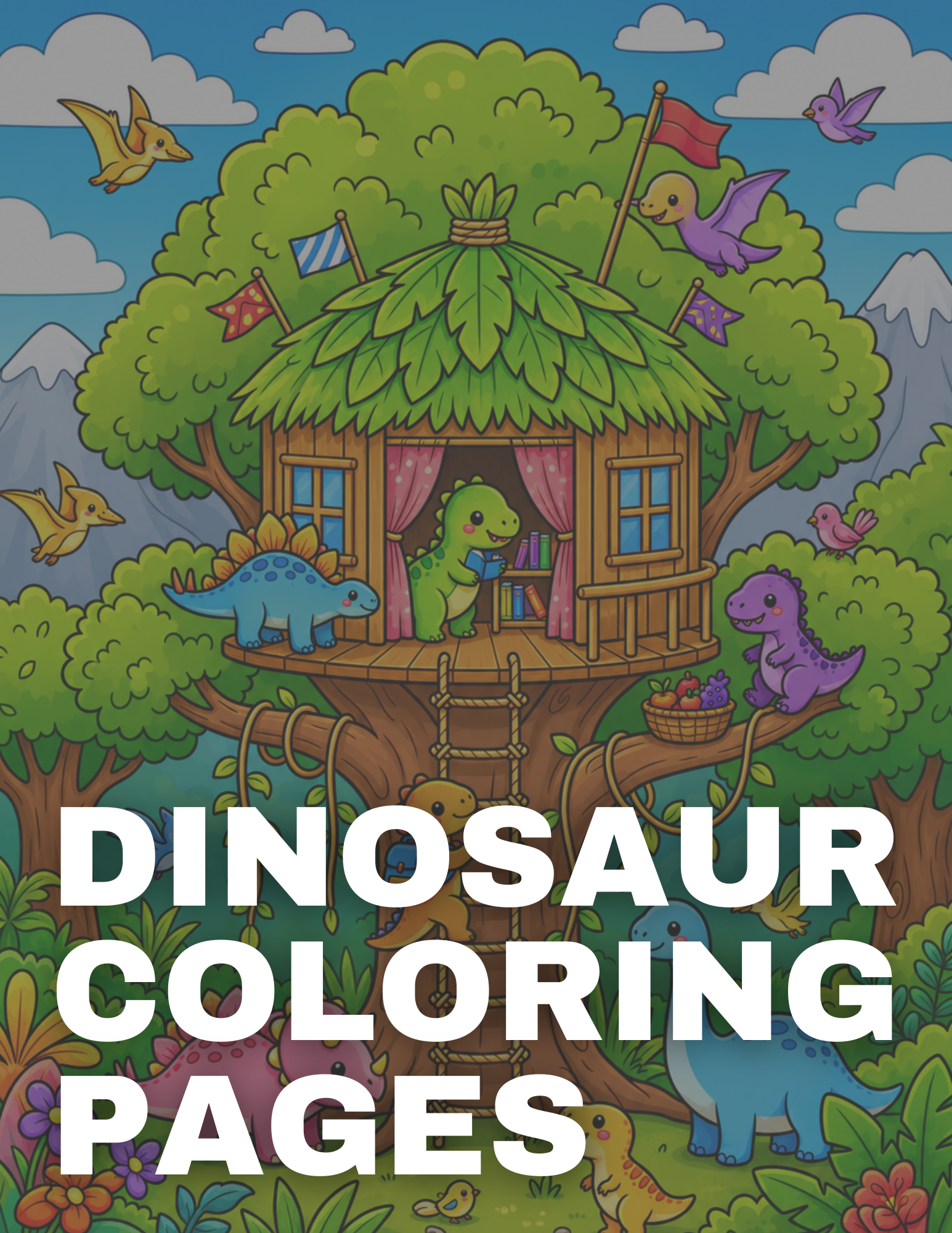 Free Cute Dinosaur Coloring Pages for Kids