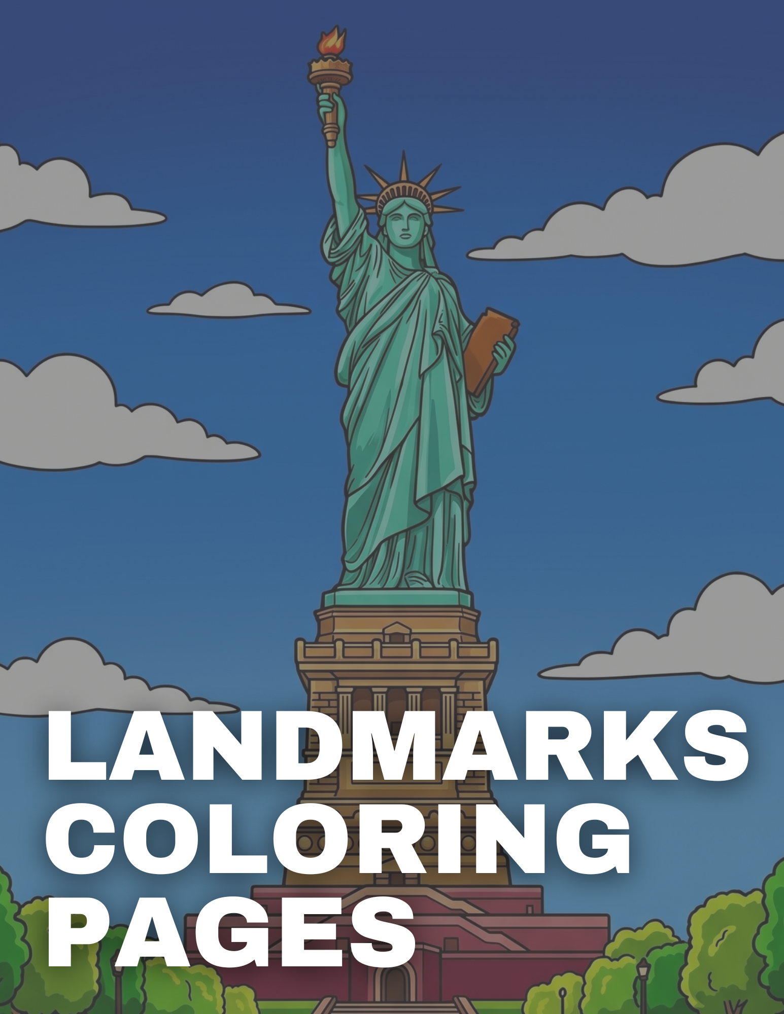 Famous Landmarks Coloring Pages for Kids